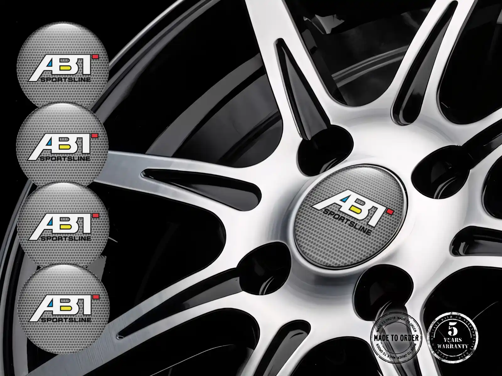 ABT Style Emblèmes Roue Étiquettes Bombées Haute Qualité